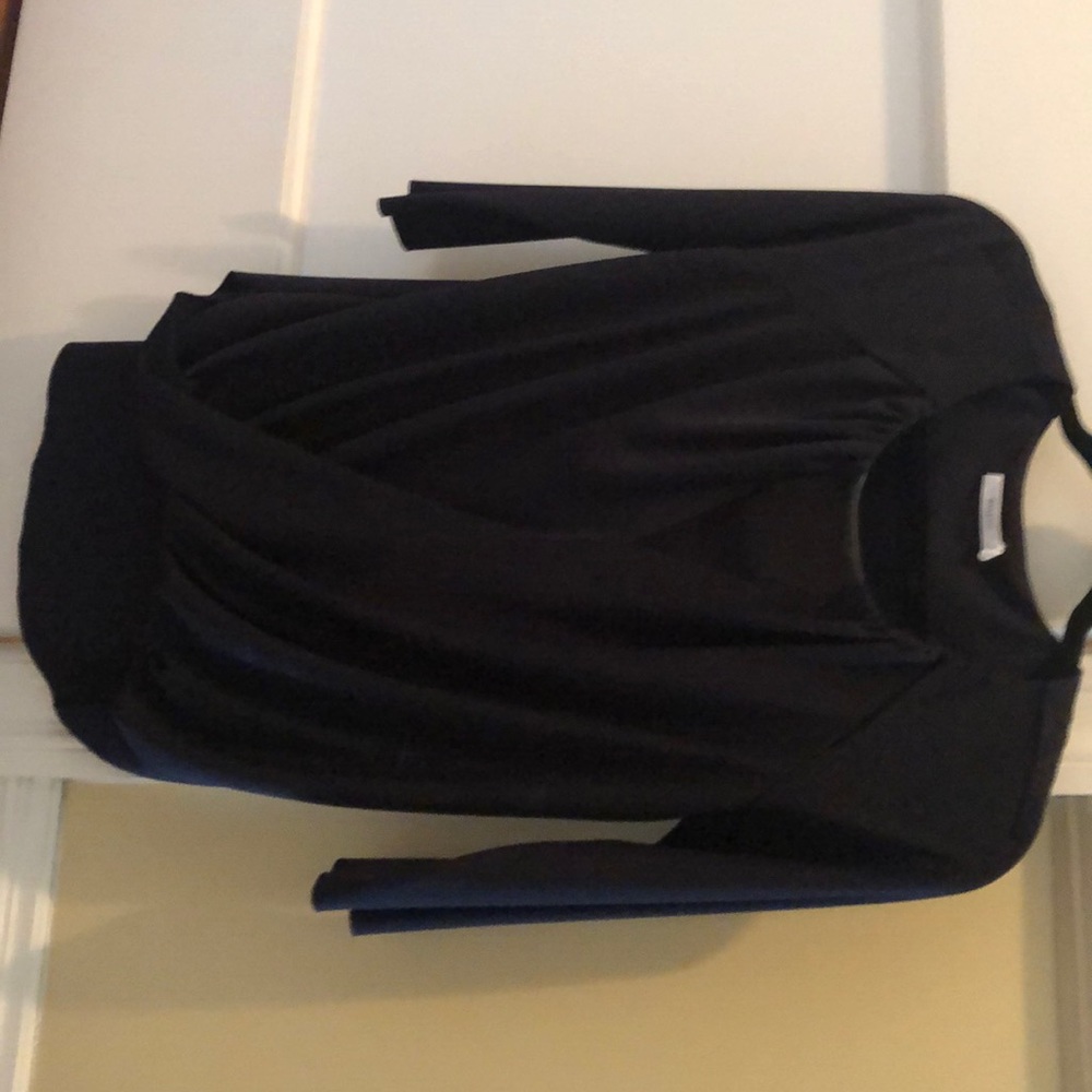 Bailey44 black top with leather detail.